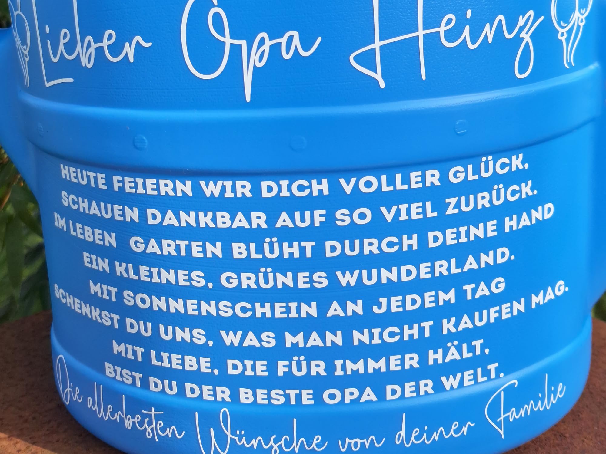 Bester Opa Großvater Geschenk, personalisiertes Geburtstagsgeschenk mit Spruch zum 60./70./75./80./85. Geburtstag Garten Gießkanne 10 L Großeltern tolles Enkelgeschenk