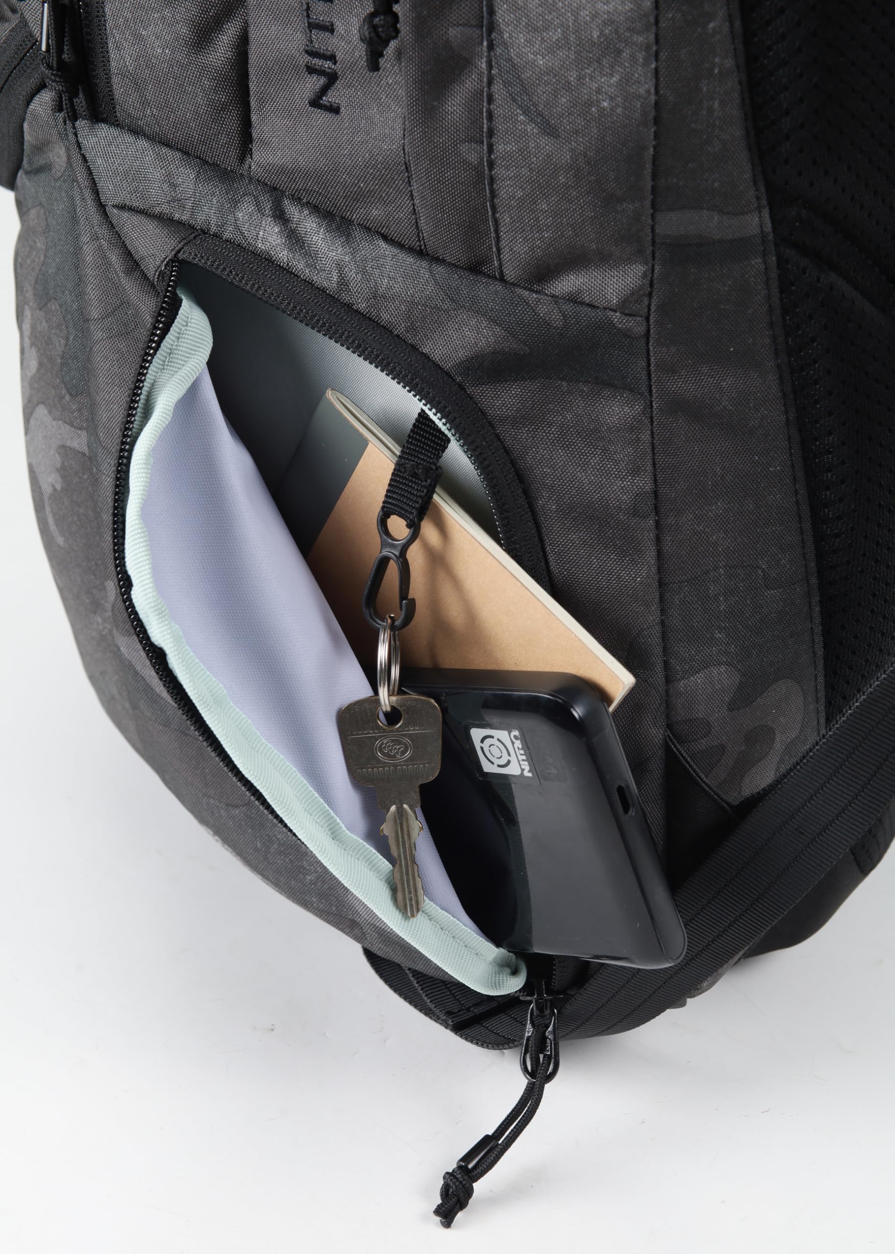 Nitro Future Hero Sac à dos d'écolier avec organiseur et compartiment pour ordinateur portable 17", Camouflage forgé, 35 l, Décontracté