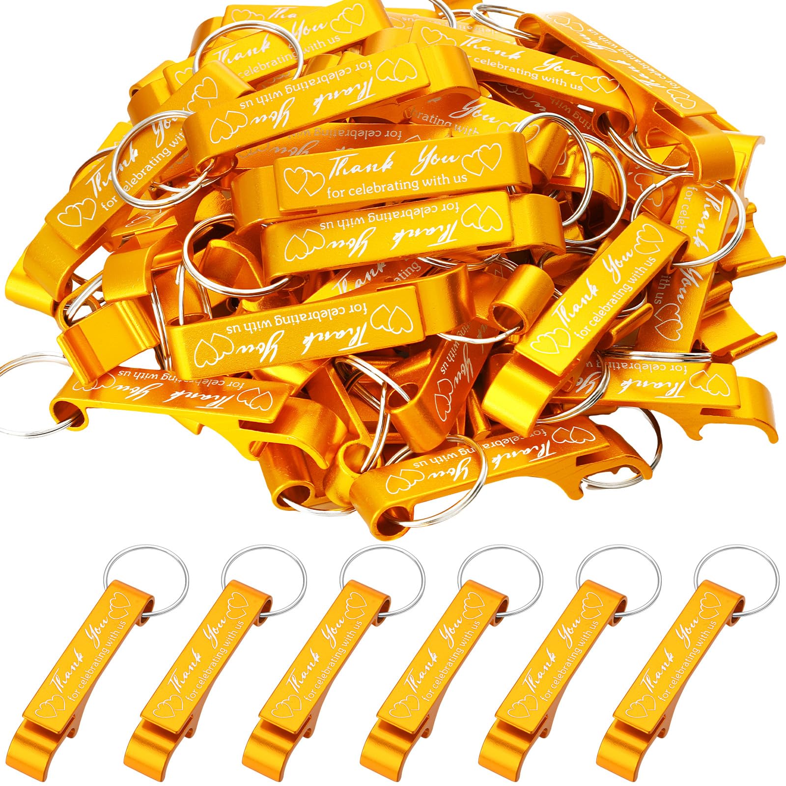 Dandat 100 portachiavi apribottiglie, bomboniere di ringraziamento per gli ospiti, apribottiglie in alluminio per vino, birra, regalo per ospiti di nozze, per feste di compleanno, baby shower, laurea,