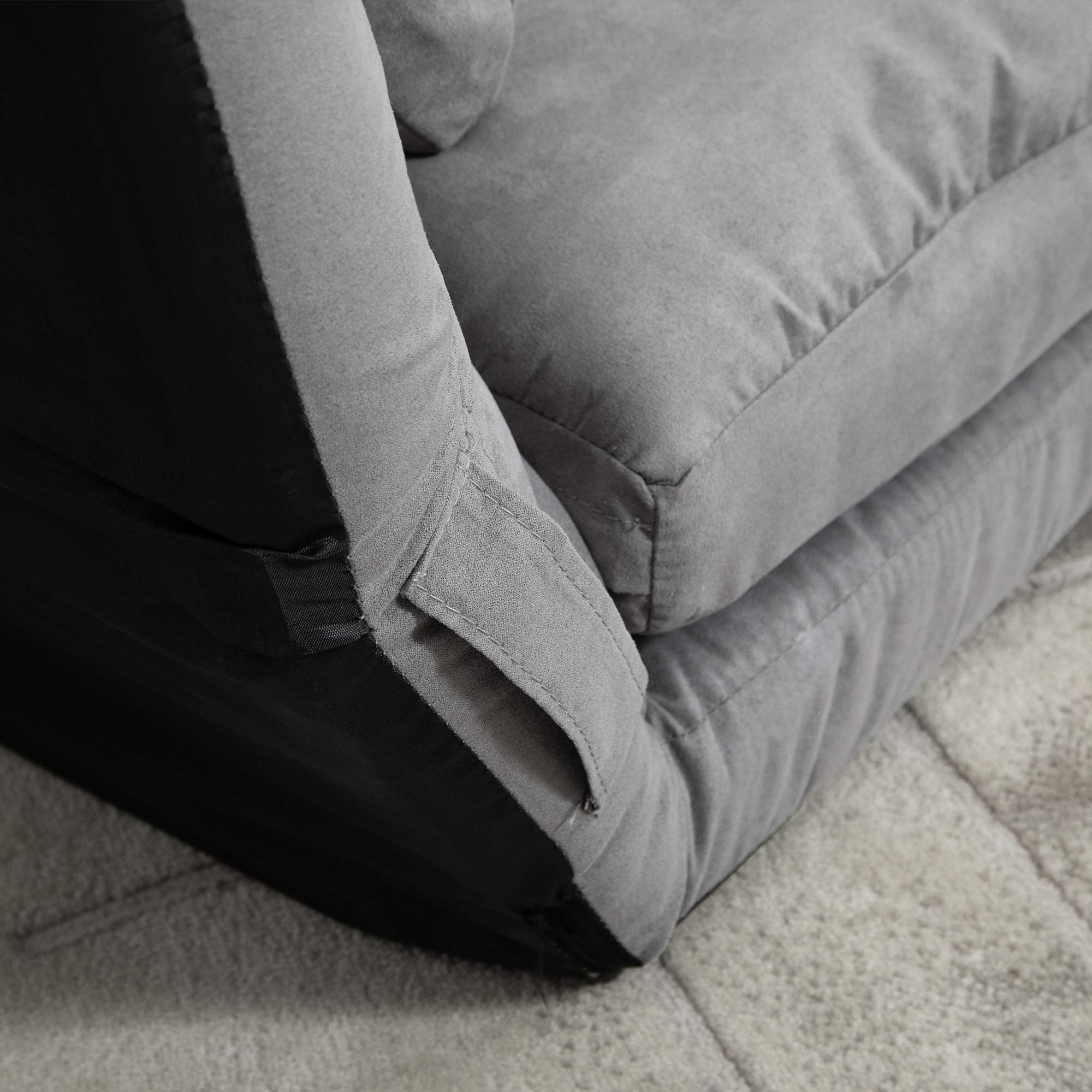 HOMCOM Divano Letto Moderno 2 in 1, Schienale Reclinabile su 7 Livelli e Cuscini, Divano per Soggiorno per TV, Giochi, Lettura, Yoga, Ufficio, 130x73x60 cm, Grigio Chiaro