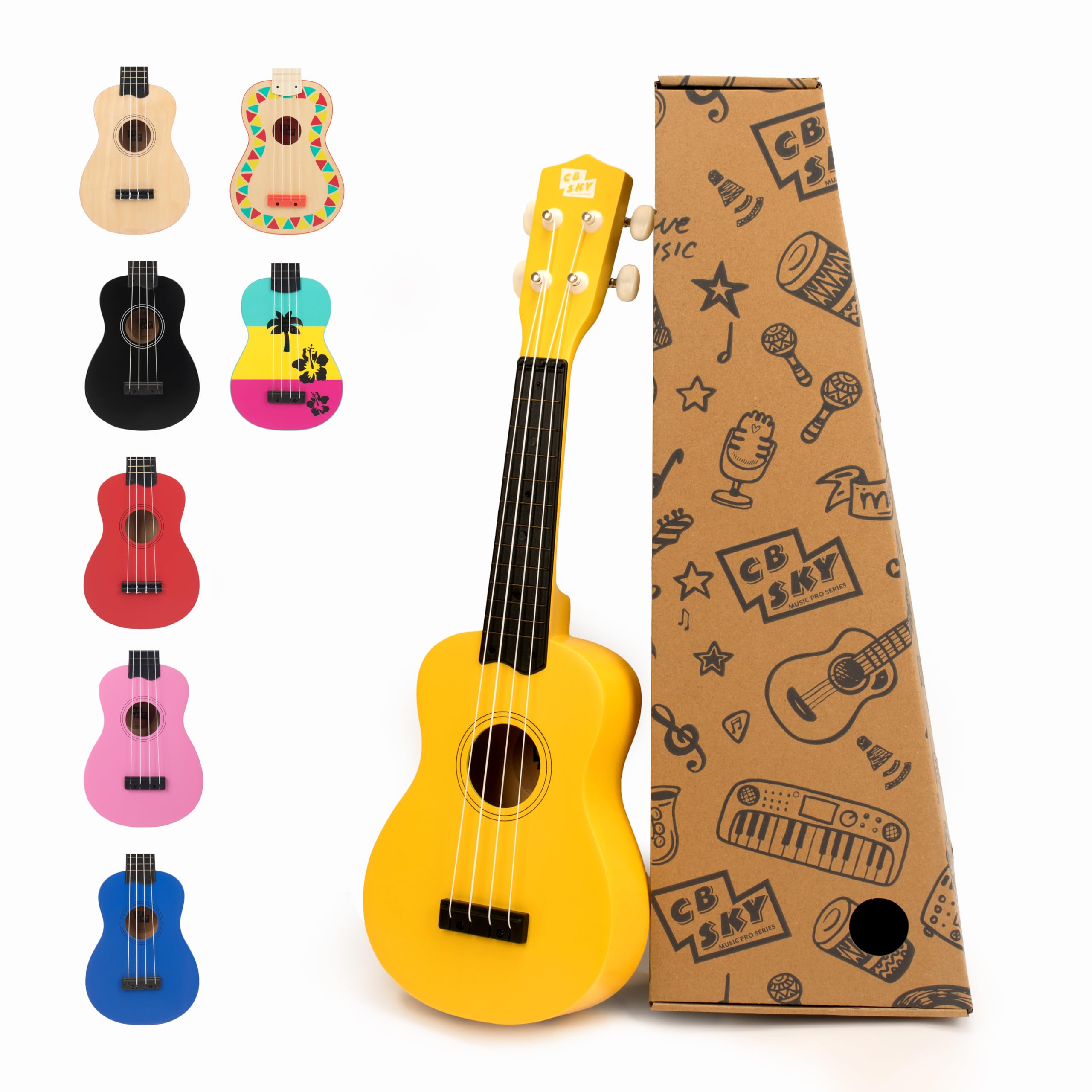 Ukulélé soprano pour enfants/débutants Jaune 53 cm