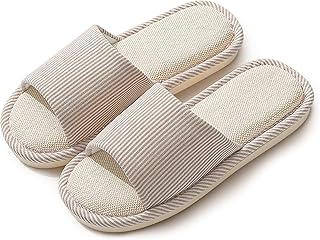 [EAXGO] スリッパ 室内 【1度履いたらやみつきに・静音UP・足うらフィット】 ルームシューズ サンダル 歩きやすい 前開き 軽量 麻 滑り止め おしゃれ 洗える ルームスリッパ 室内履き 夏用