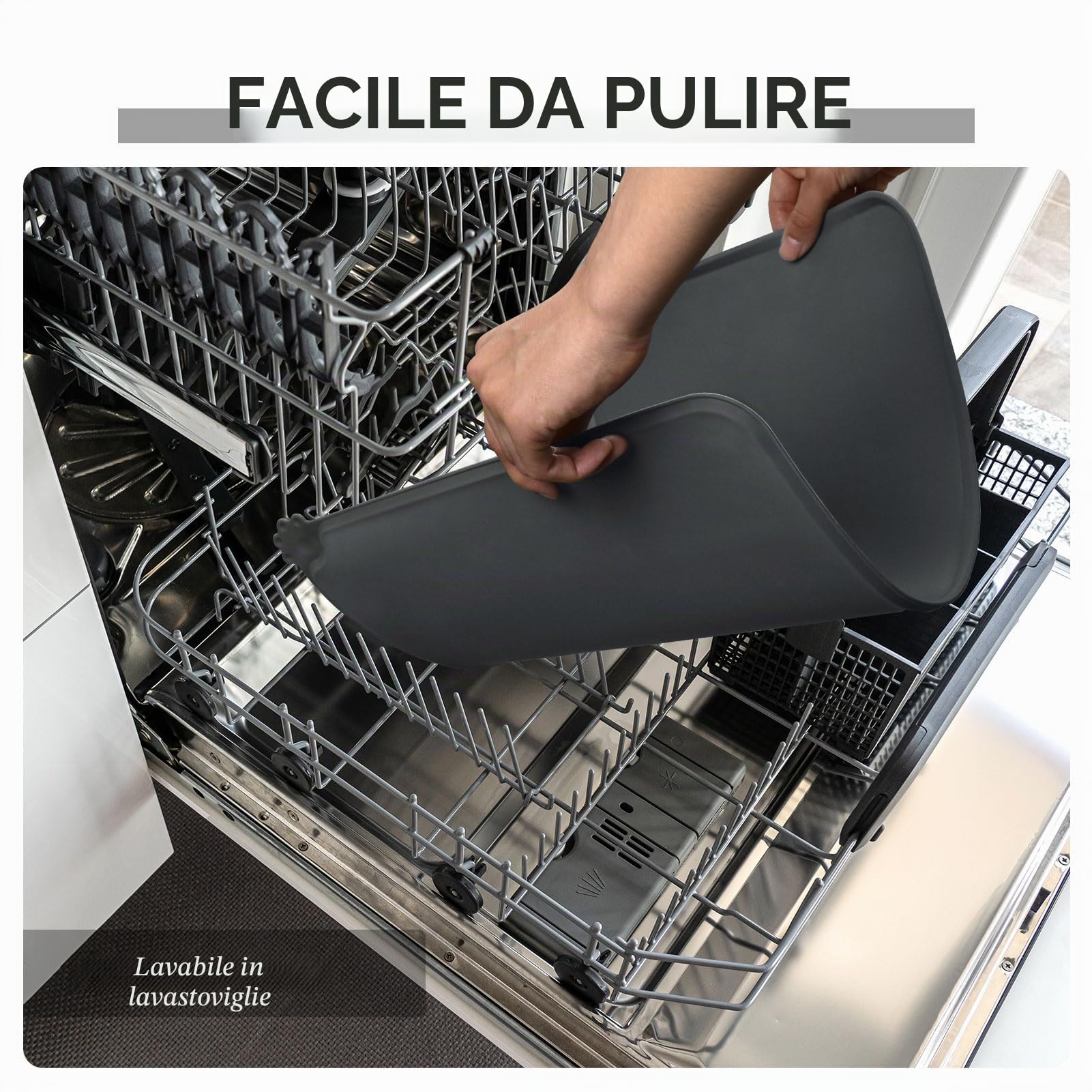 Reopet Tappetino per Cibo e Acqua in Silicone per Animali Domestici, Impermeabile con Bordi Rialzati Antispill, Placca per Ciotole Sia per Cani che per Gatti Disponibile in Diverse Dimensioni e Colori