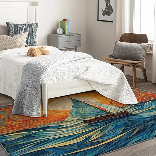 Miniatura 2 de Alfombra náutica de 2 x 3 pies, alfombra de barco para entrada, sala de estar, dormitorio, alfombra náutica de área pequeña y decoración de