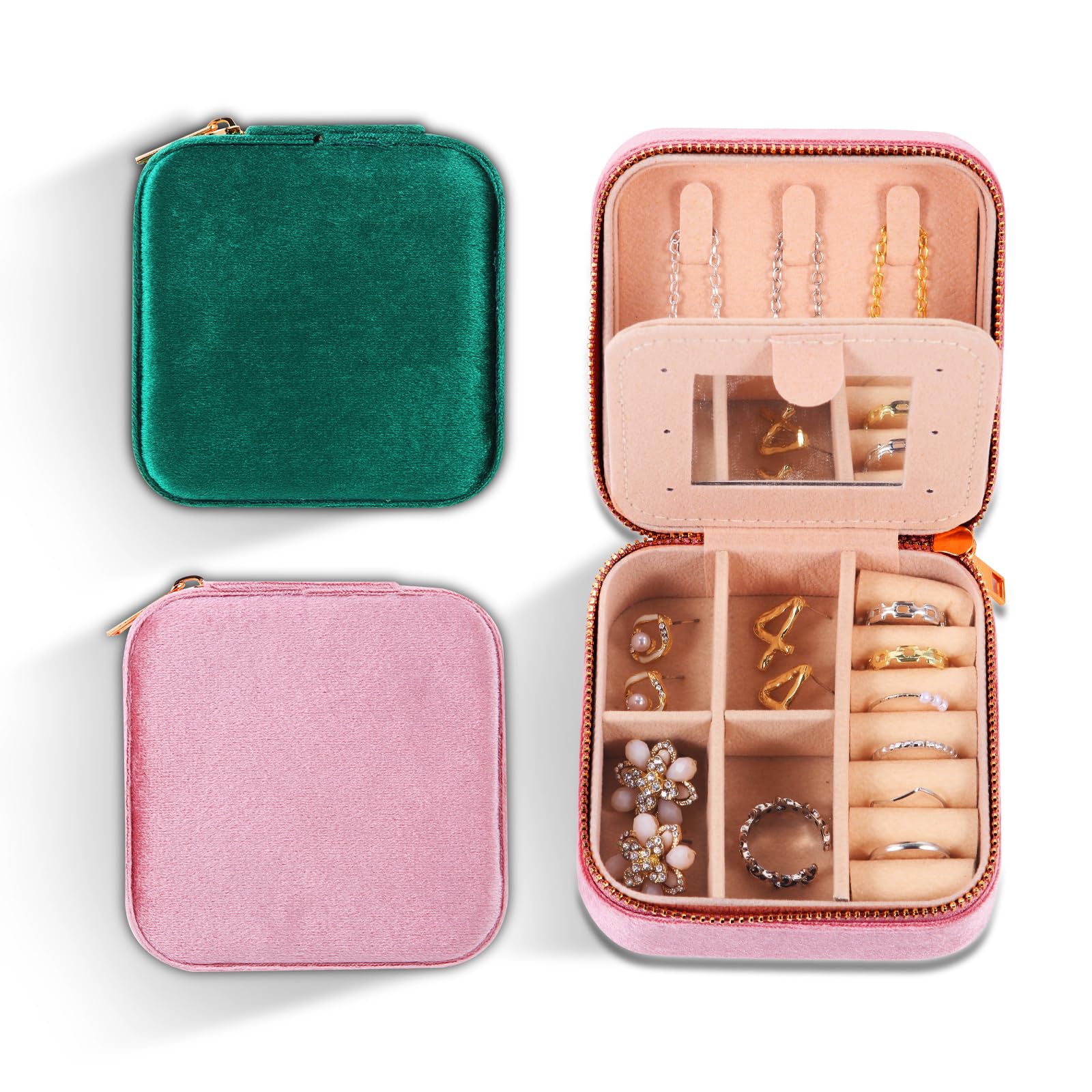 AMANMAN Boîte à Bijoux De Voyage 2 Pièces Organiseur De Bijoux De