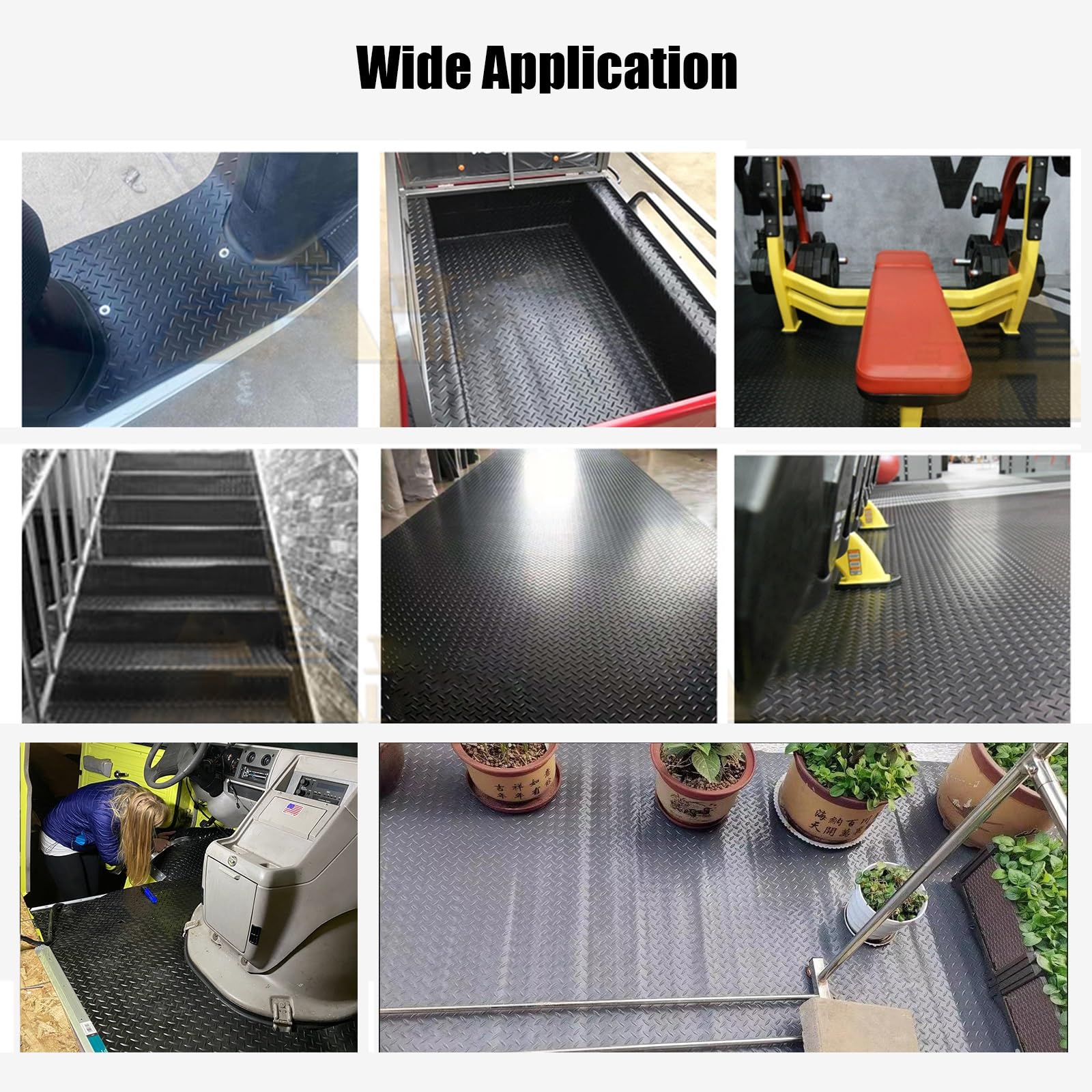 Suelo de Goma Antideslizante Alfombras De Goma Negro Para Restaurante, Inicio Gimnasio Garaje Antideslizante Rollos De Suelo Para Gallinero / Establo De Caballo / Cobertizo / Entrada Exterior ( Size :