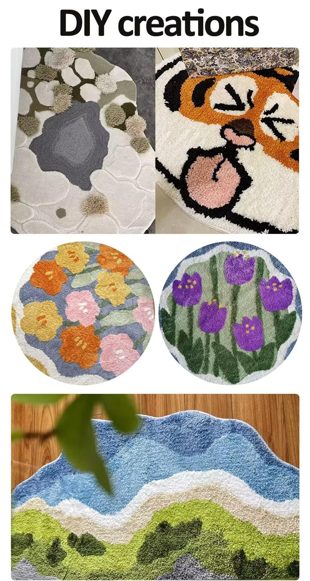gomitoli di lana da 100 g per pistola da tufting, ago da punzonatura, uncinetto, filo da ricamo per sciarpe per maglioni da ricamo a 8 fili, filato per tufting professionale, filato misto poliestere