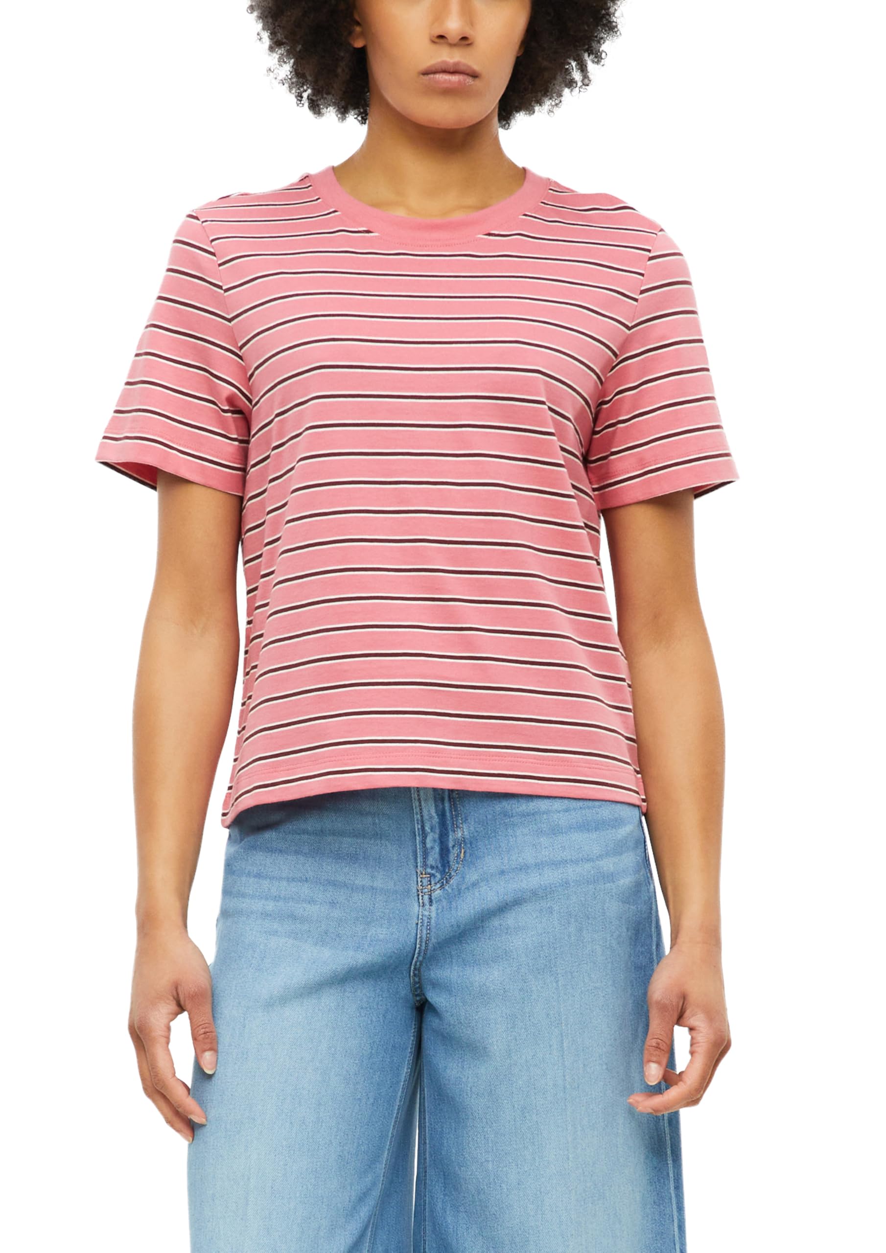 s.Oliver Women's 2179329 Striped T-Shirt (Pack of 1), Pink, 12