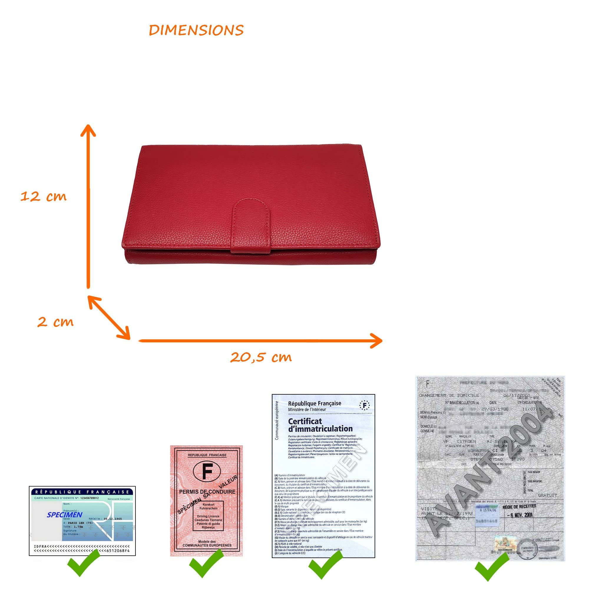 LOLUNA® Compagnon de Voyage Multifonction Double Face Tout en Un, Porte chéquier, Carte, Monnaie et identité - idée Cadeau Noël, fête, Anniversaire - Fuchsia