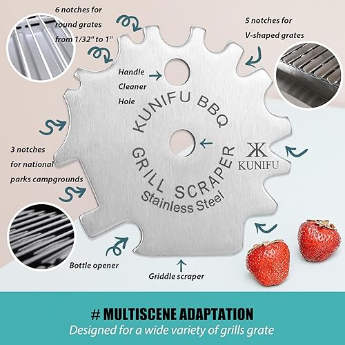 Miniatura 6 de KUNIFU Raspador de parrilla para barbacoa, limpiador de utensilios de cocina, regalo para hombres y mujeres, de San Valentín e ideal para rellenar