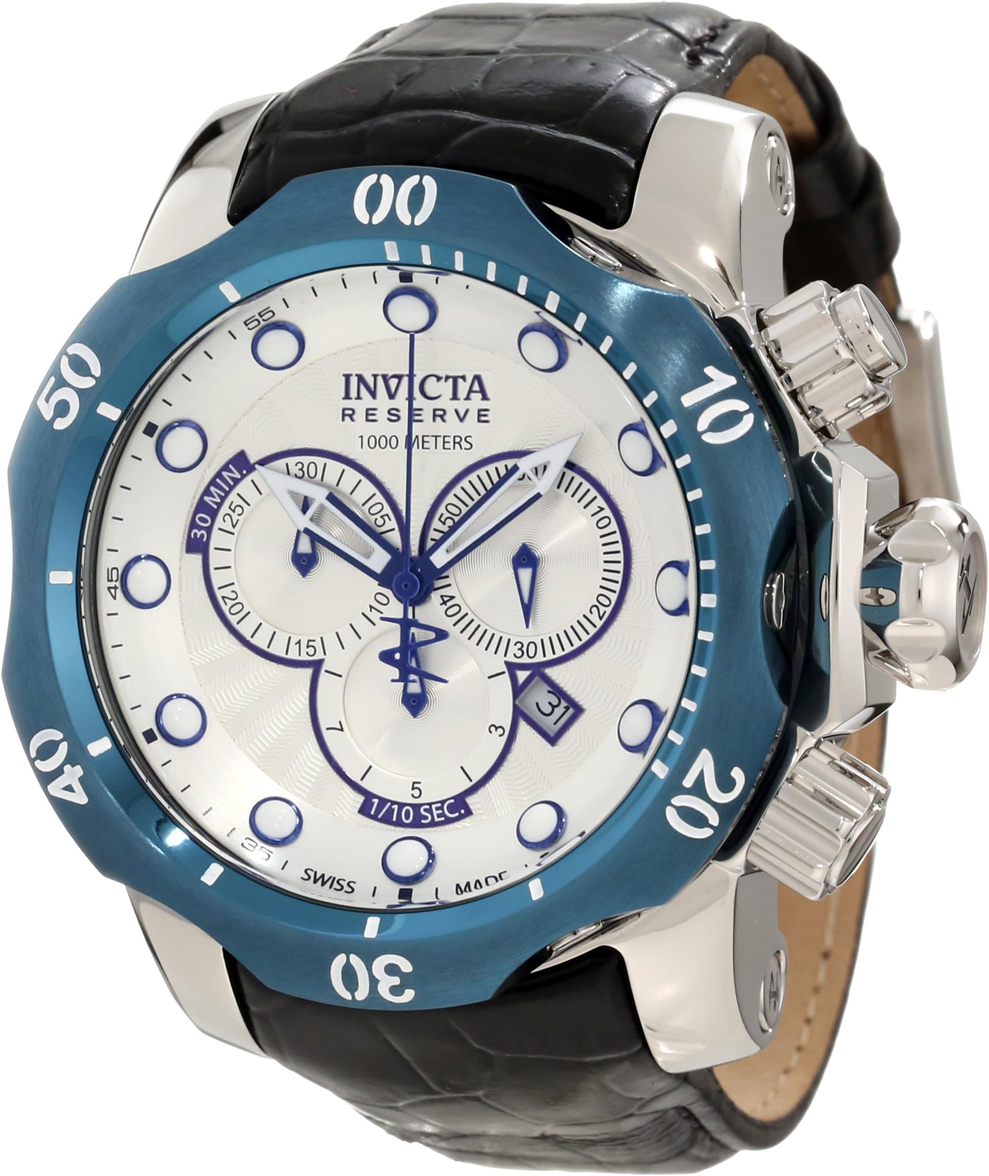 Invicta Men's 10781 Venom Reserve Chronograph Silver Textured Dial Watch