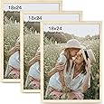 MCS Studio Gallery 8.5x11 Picture Frame Gray Woodgrain, Rectangle Photo Frame for Photos, Posters & Art Prints & Easel for Tapletop Display (4-Pack)
