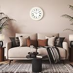 Lafocuse 12 Inch crème blanc horloge murale silencieux non ticking, chiffres romains rétro Horloges pour salon chambre à coucher de cuisine, Horloge Murale batterie décorative
