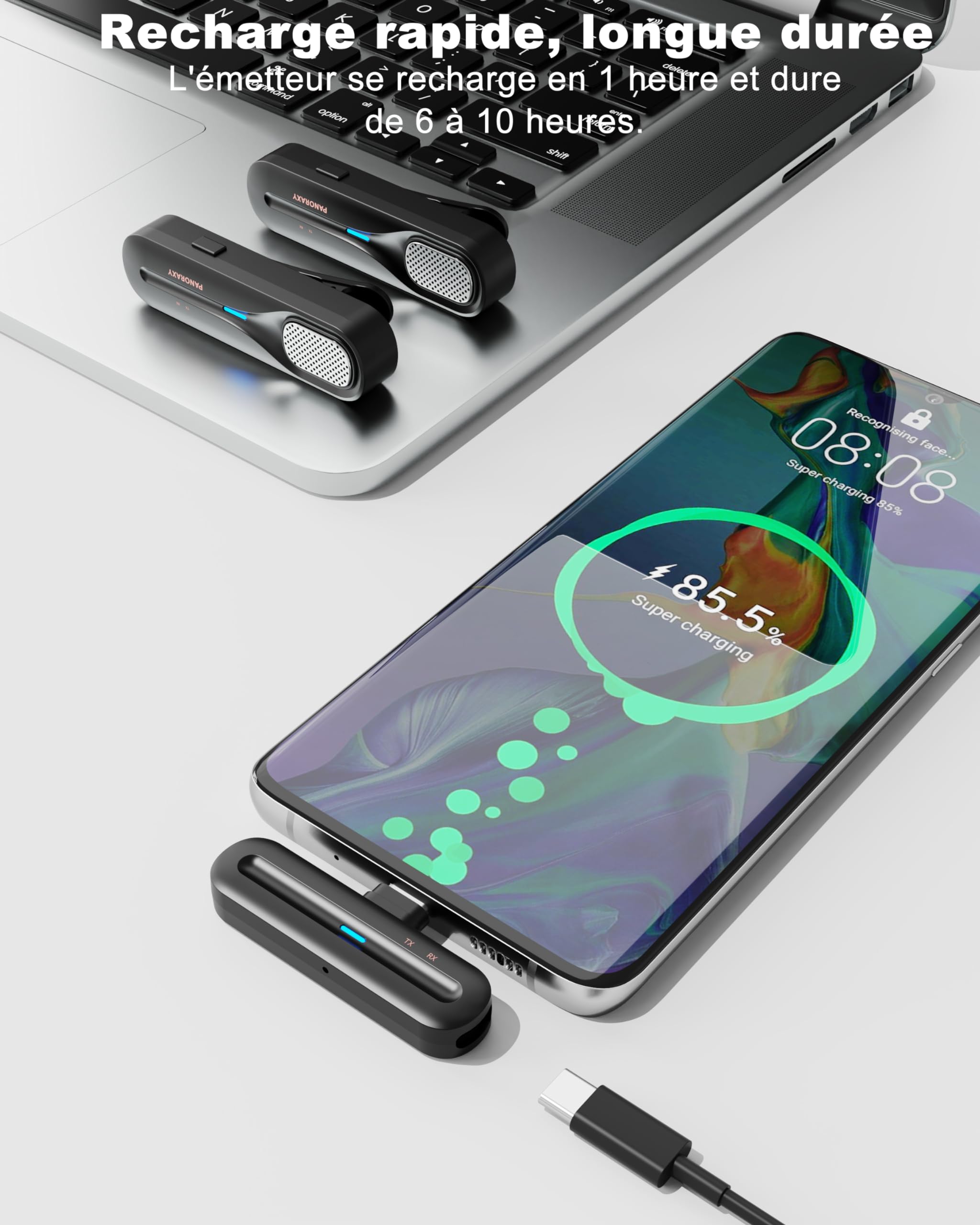 Lavalier Mikrofon Kabellos, Plug-Play Lavalier Microphon Wireless für iOS, Intelligentes Minimikrofon zur Geräuschreduktion ist einfach zu bedienen, geeignet für YouTube, TikTok, Facebook