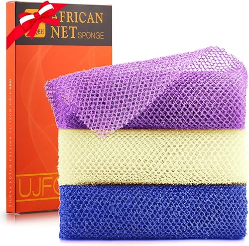 Miniatura 8 de Esponja de baño africana de red africana, esponja de baño de red larga, exfoliante para el cuerpo de la ducha, depurador de espalda suave, ideal