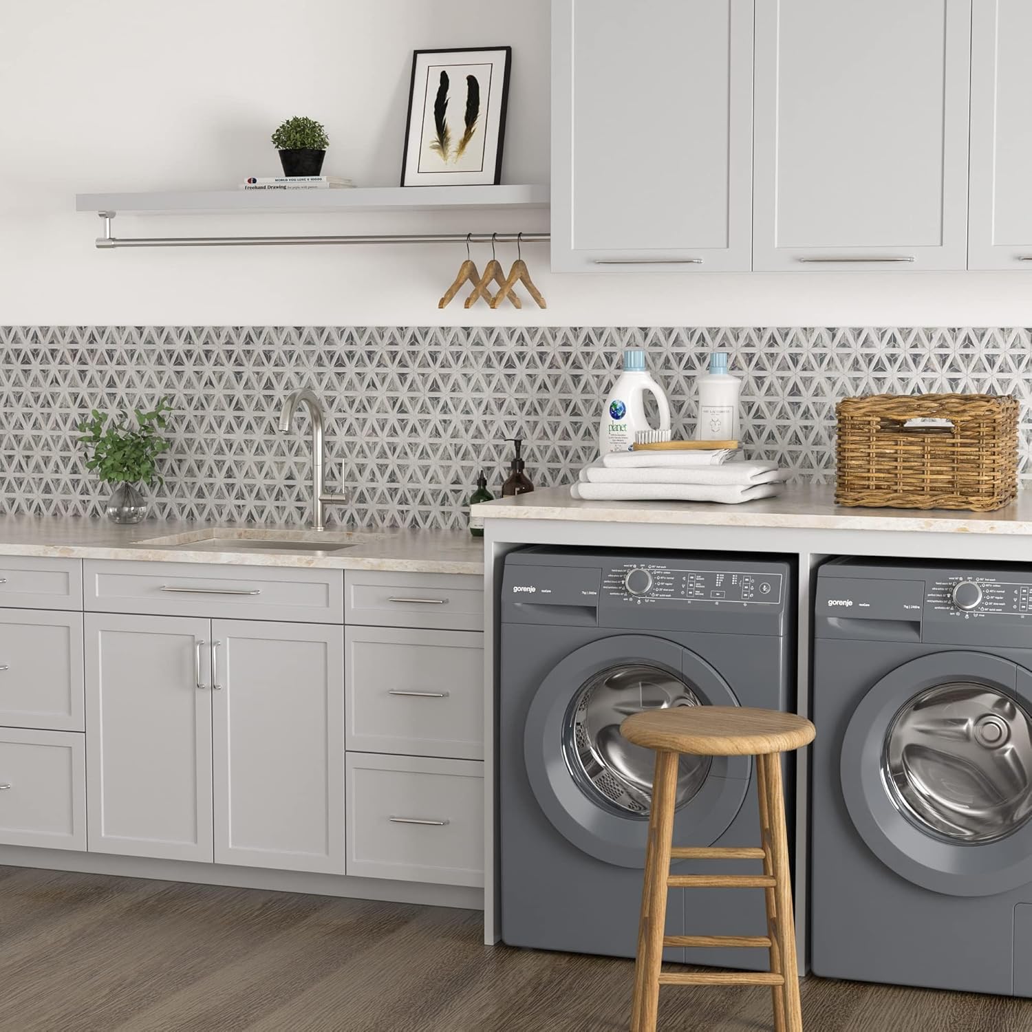 Kichae 21 Laundry Sink Undermount - 21x18 Inch Undermount Utility Sink Stainless Steel 12" Deep Single Bowl Under Counter Laundry Utility Room Handmade Basin