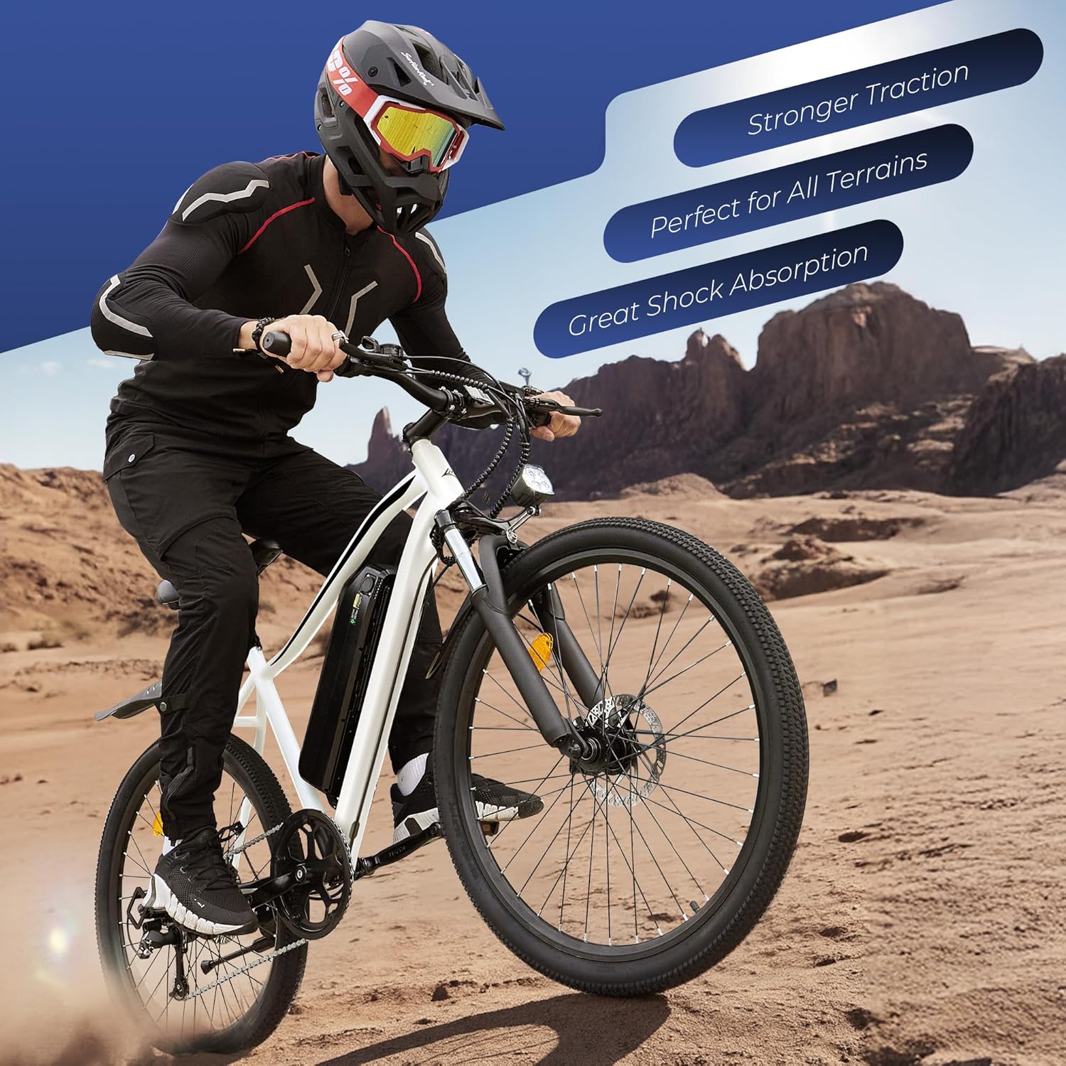 Electric Bike - Electric Bike for Adults 500W/750W, Up to 55 Miles, 20MPH Electric Mountain Bike, 26'' Tires Lightweight E-Bike for Commuting Mountain Road Sand
