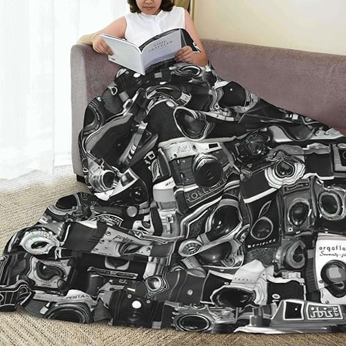 Miniatura 8 de WURTON Retro Cool Camera Collection - Manta de franela con estampado antibolitas, para cama, sofá, 50 x 60 pulgadas, ultra suave, microligera