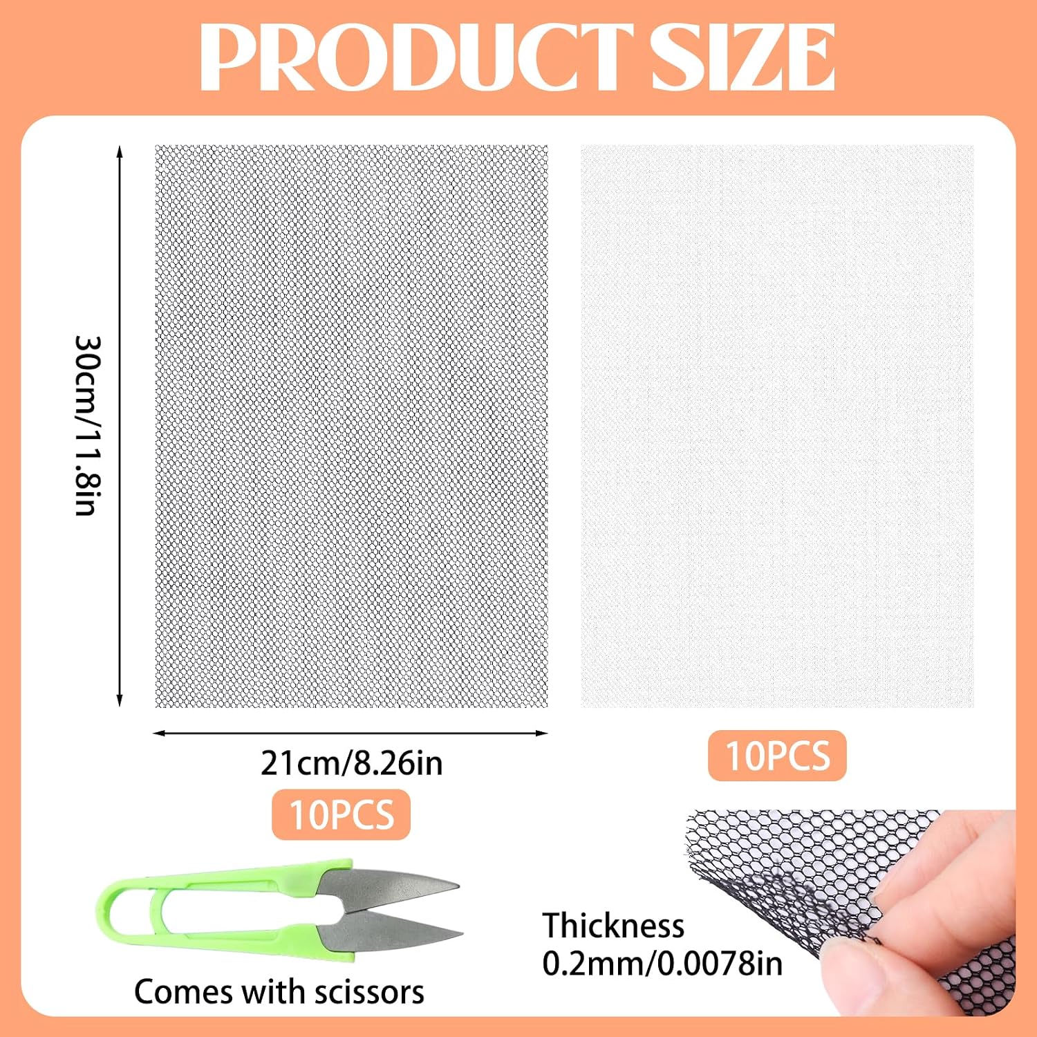 20 PCS Fursuit Eyes Mesh,White Black Mesh Sheet Waterproof PVC Net Therian Mask DIY Kit for Furries Cosplay, Props, Fursuits, Craft Making