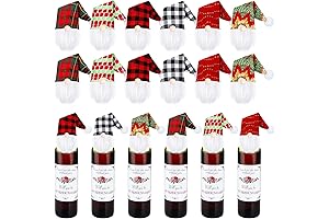 Cunhill Christmas Bottle Decorations - 18 Pieces Plush Gnome Toppers
