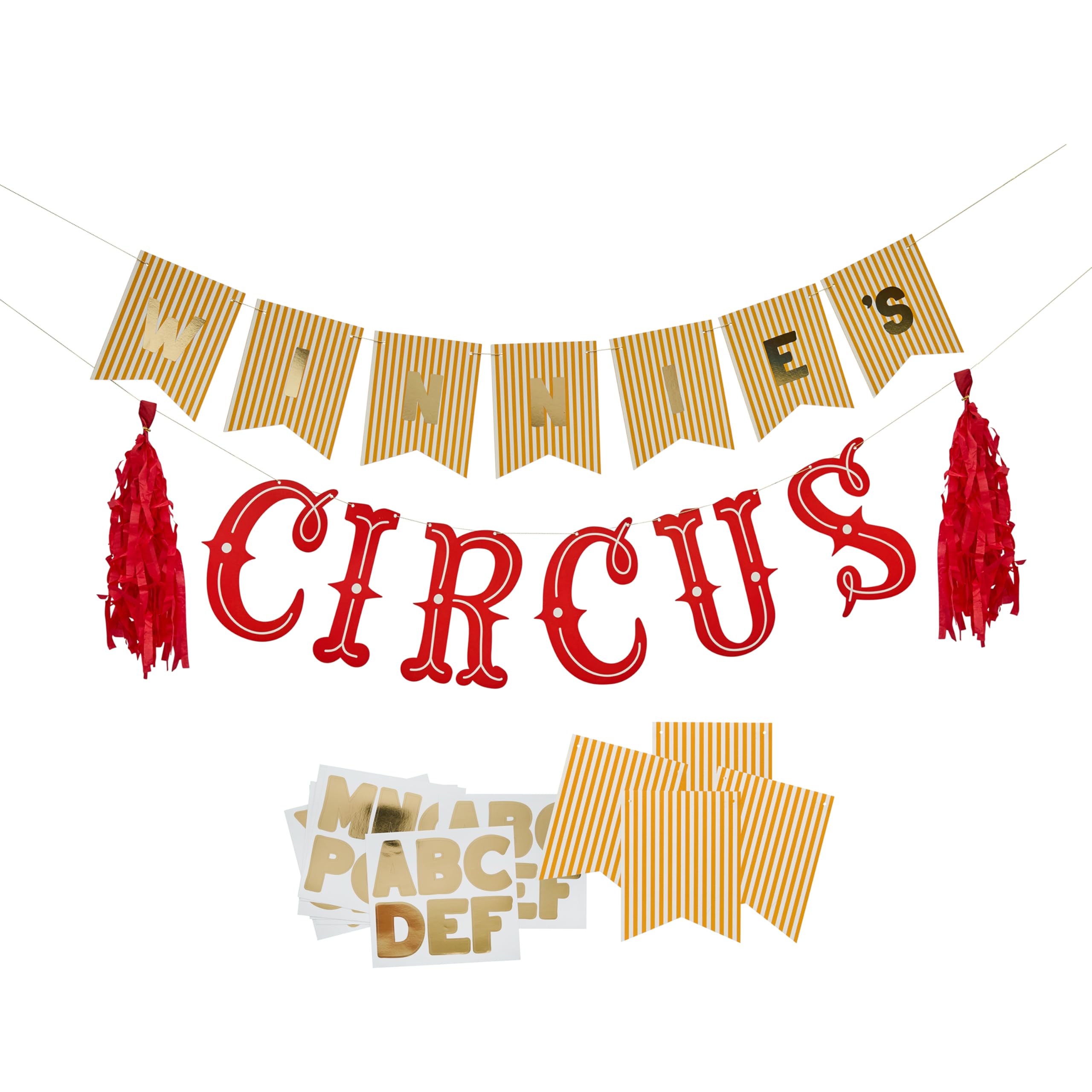Customisable Circus Party Banner – 2m Funfair Theme Birthday Party Decoration