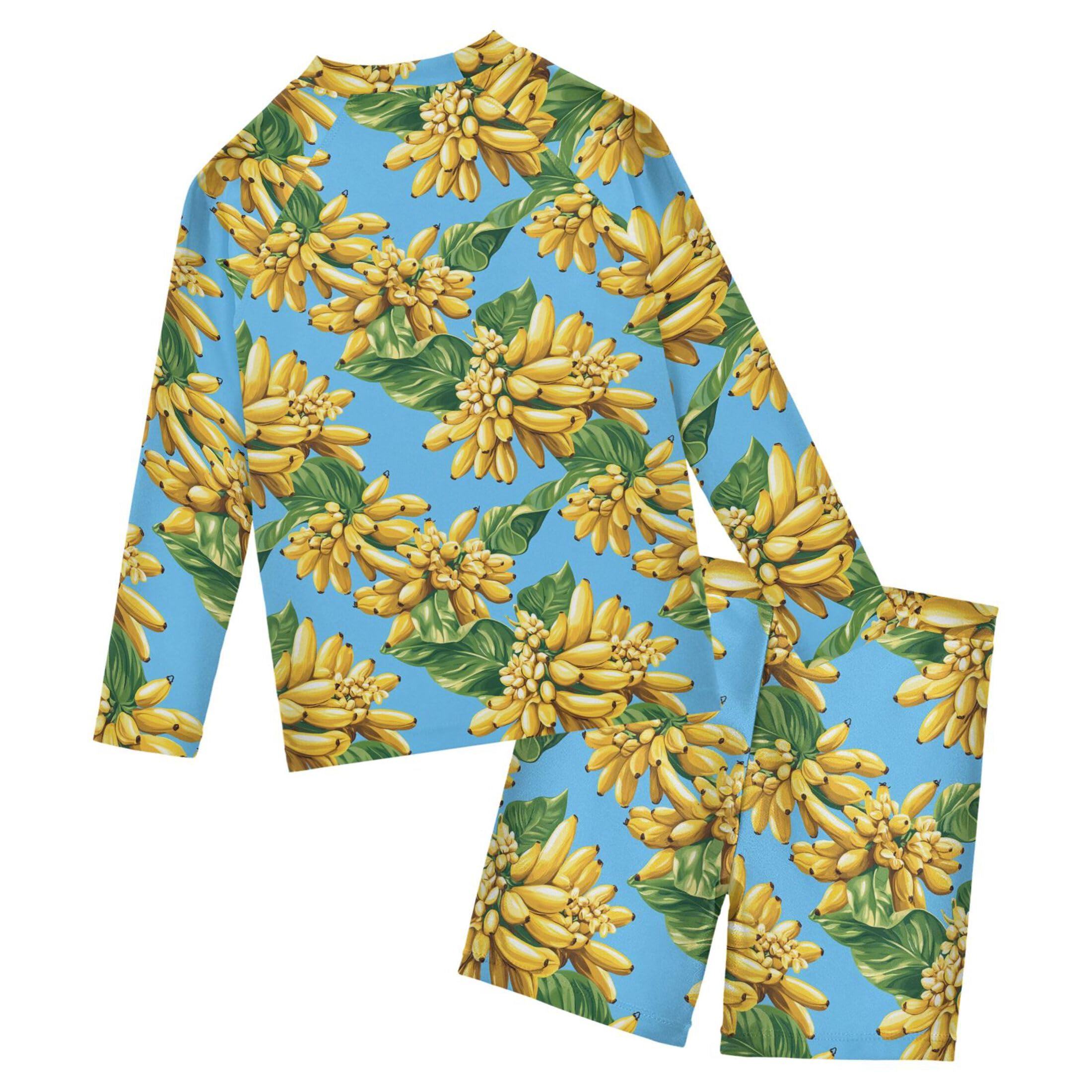 Banana Fruit Baby Boys' Toddler Long Sleeved Rashguard Swim Bathing Suit Set B0403928