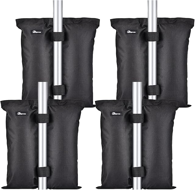 Mrrihand Gazebo Weights Set of 4 Heavy Duty, Weights for Gazebo, 1680D PVC Coating, Sandbags No Filled with Long Belt for Any Pop Up Tent Gazebo Outdoor Sun Shelter Umbrella Trampoline