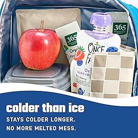 Fit & Fresh Cool Coolers 2 Pack Soft Ice for Lunch Bags, Flexible Stretch Nylon, Durable, Reusable Lunch Box Ice Packs, Soft Ice, Reusable Freezer Packs, Lunch Ice, Easy to Clean, Taupe Checkerboard