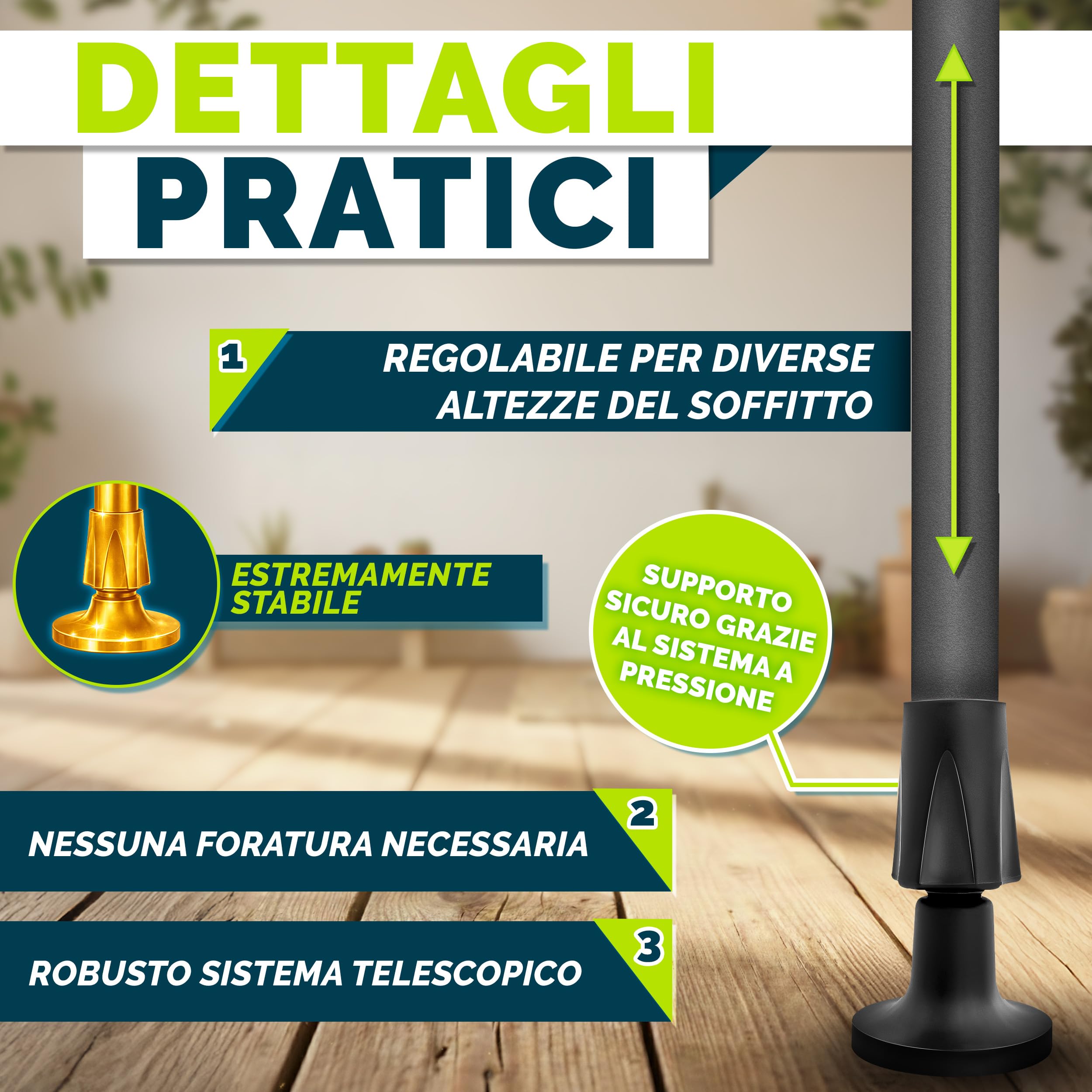 Tillvex Tenda da sole verticale per esterni 200 x 310 cm Taupe con manovella frangivista estraibile opaca balcone terrazza resistente intemperie
