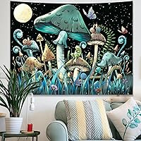 Vista 2 de KJHL Tapiz de hongos, lindos y coloridos caracoles de serpiente, plantas naturales, decoración para colgar en la pared, tapices estéticos