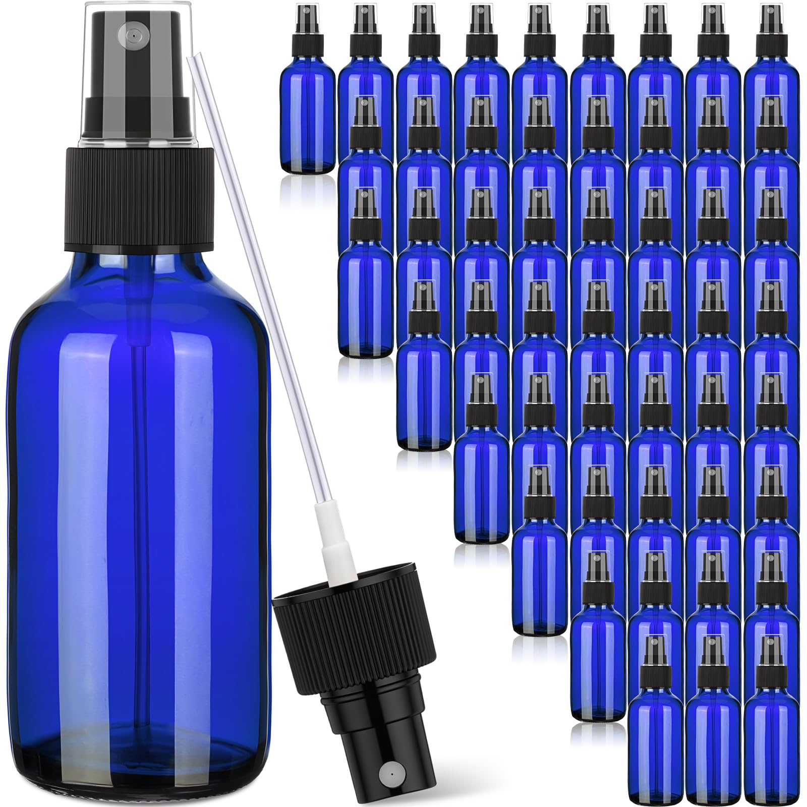 Maxcheck 50 Stück 118 ml kleine Glas-Sprühflaschen für ätherisches Öl, leere Sprühnebelflasche, leer, feiner Nebel und nachfüllbarer Nebel, nachfüllbare Flüssigkeitsbehälter für Parfüm, Reinigung