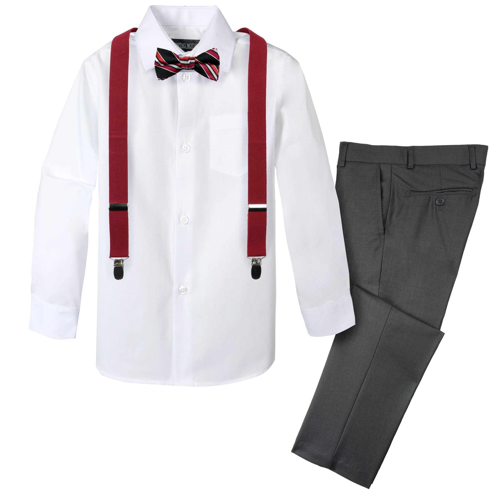 Spring Notion Boys' 4-Piece Patterned Dress up Pants Set