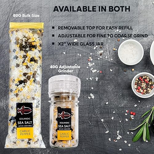 Miniatura 6 de Pimienta de ajo - Sal marina islandesa 282oz bolsa de celofán