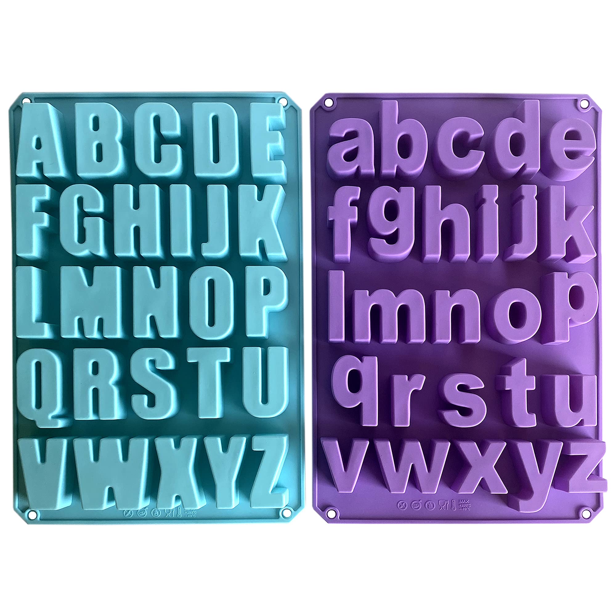 Buy Simple Luxe Silicone Letter Molds 2 Alphabet Molds included (1