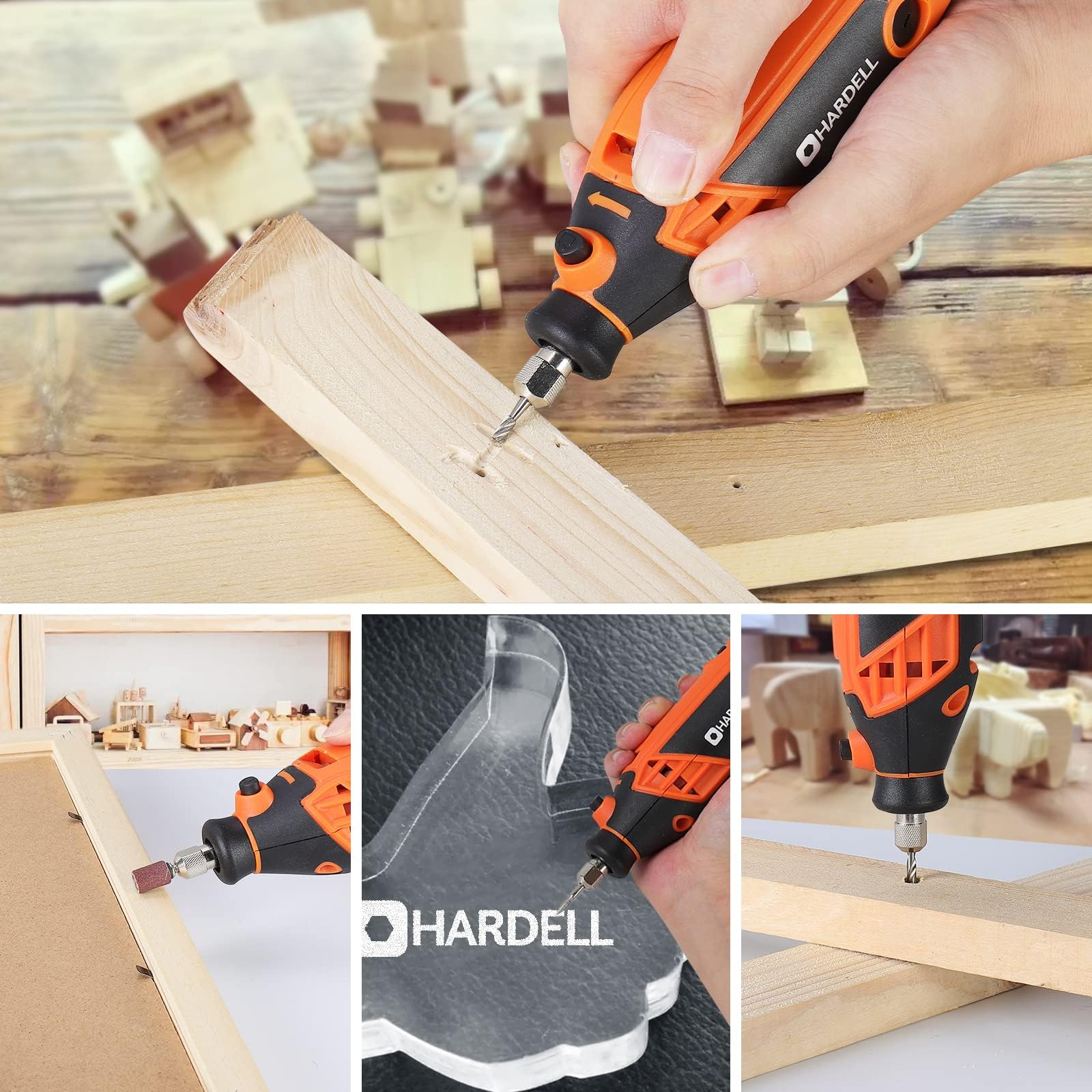 HARDELL Outils Rotatifs Multifonction Accessoires 282 Pièces, Universels 3,2 mm Mandrin pour Coupe, Ponçage, Meulage, Perçage, Gravure, Nettoyer, Polissage et élimination de la rouille