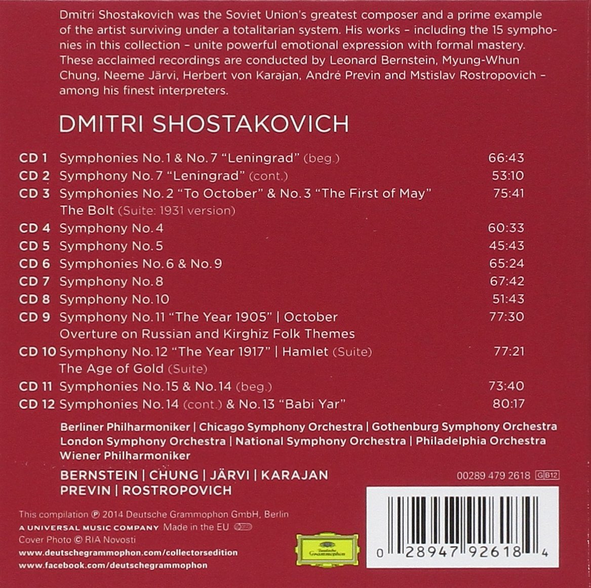 Coll Ed: Shostakovich - Complete Symphonies