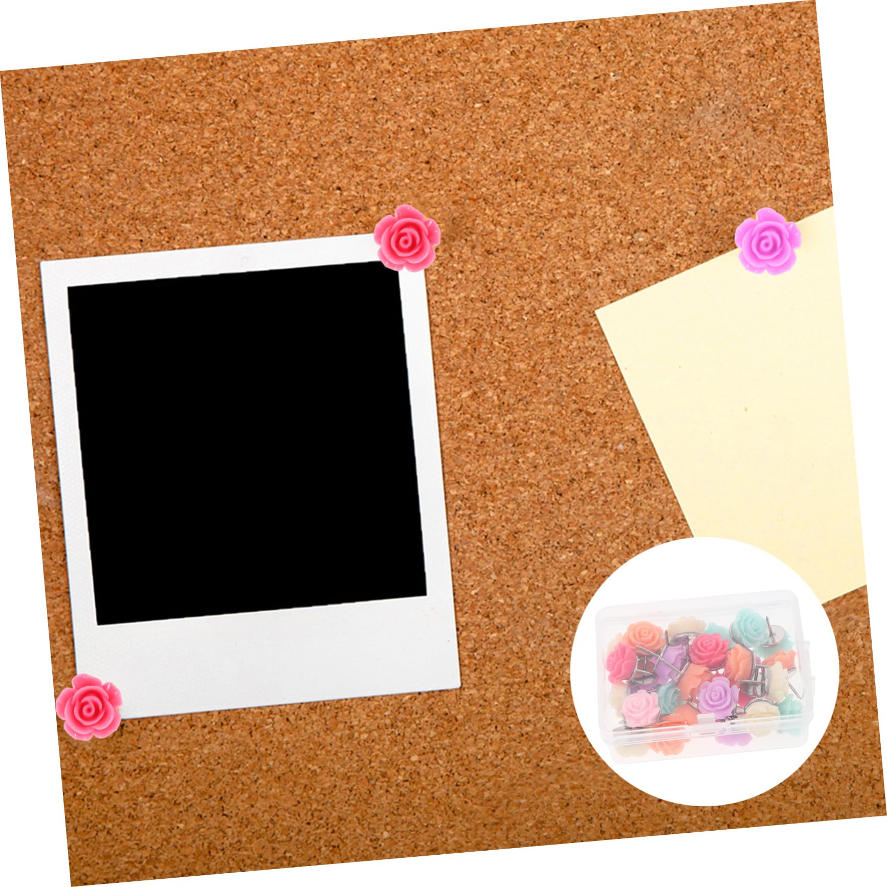 LALAFINA 150stücke Teiliges Dekorative Rosen-pinnnadeln Aus Resin Für Korktafeln Vielseitige Reißzwecken Mit Blumenmustern Zum Fixieren Von Fotos Karten Und Ankündigungen