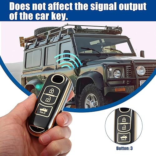 Miniatura 2 de ACROPIX Funda de TPU para llavero de entrada sin llave de 3 botones para Mazda 2 3 6 CX3 CX4 CX5 CX7 CX9 Atenza Axela MX5 Miata - Paquete de 1 negro