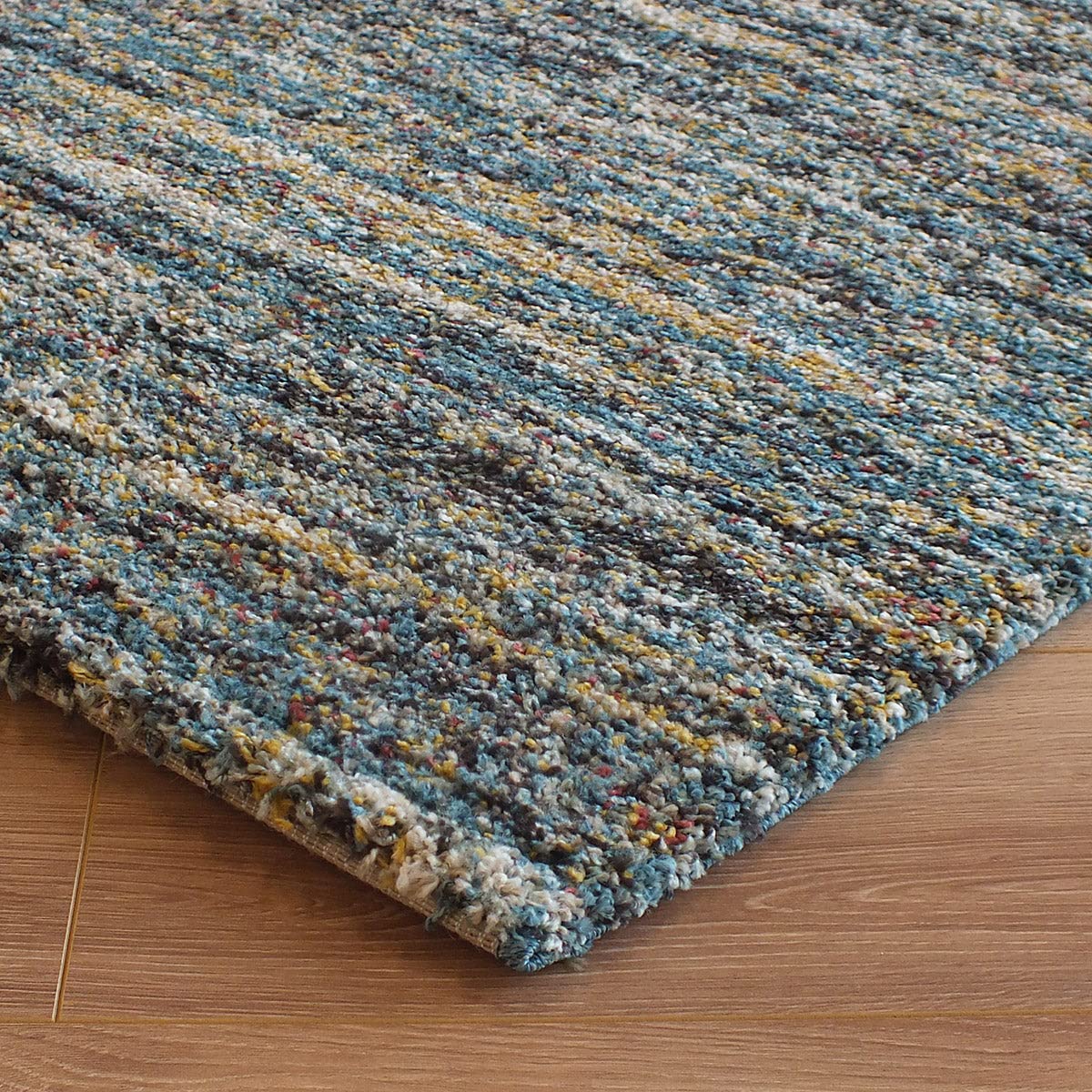 Mehari Rug 23067 5949 Thick Modern Blue Brown Cream & Gold 2.0m X 2.5m - View #9