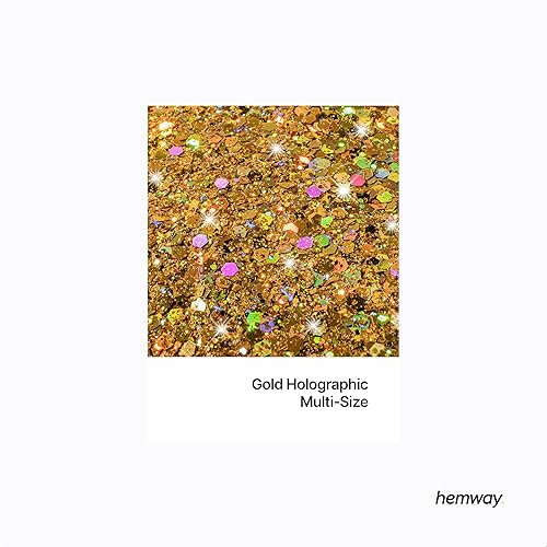 Miniatura 9 de Hemway Purpurina para manualidades, mezcla de purpurina fina gruesa de varios tamaños para artes, manualidades, vasos, decoración de pintura de