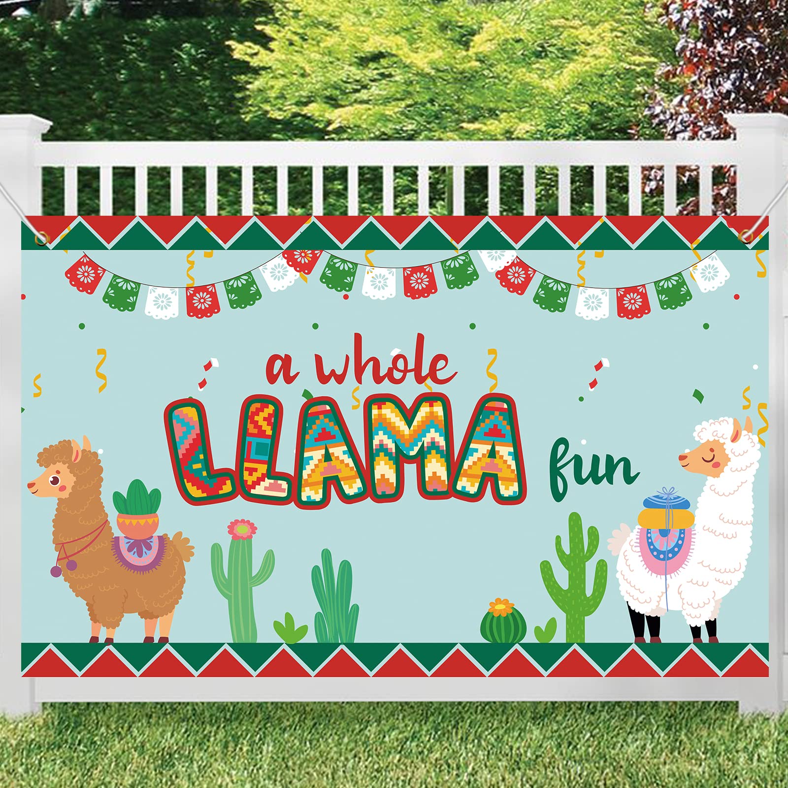 Buy WPCTYQ a Whole LLMAM Fun Backdrop,Llama Birthday Backdrop,Cactus