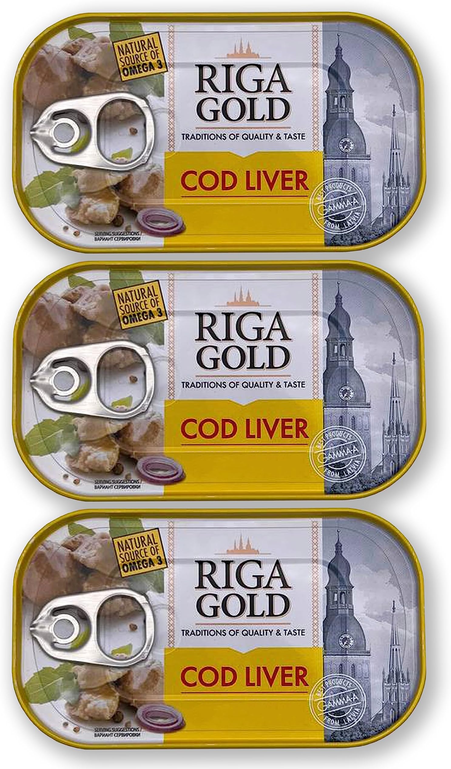 Cod Liver in Own Oil 4.27oz/ 121g From Iceland (Pack 3)