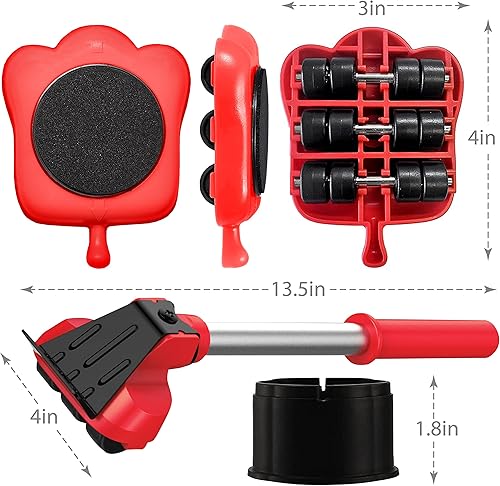 Miniatura 4 de Elevador de muebles resistente con 4 deslizadores para un movimiento fácil y seguro rodillo de electrodomésticos adecuado para sofás sofás y