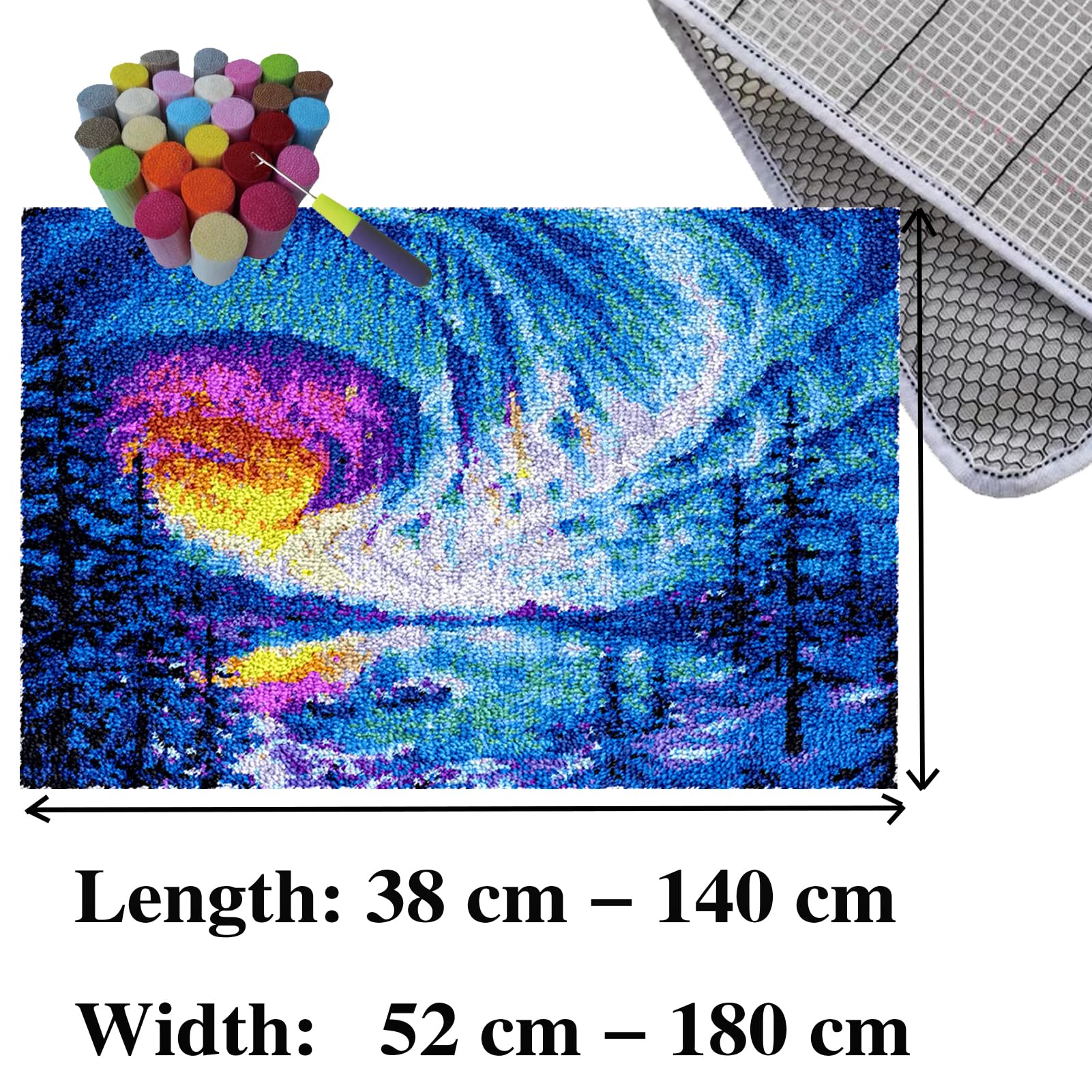 80 x 115 cm, zestawy haczyków, do produkcji dywanów, rękodzieło, z kolorowym wzorem, duży zatrzask, zestaw dywaników, zestawy do produkcji dywanów, DIY, rękodzieło, niedokończona, ręcznie robiona