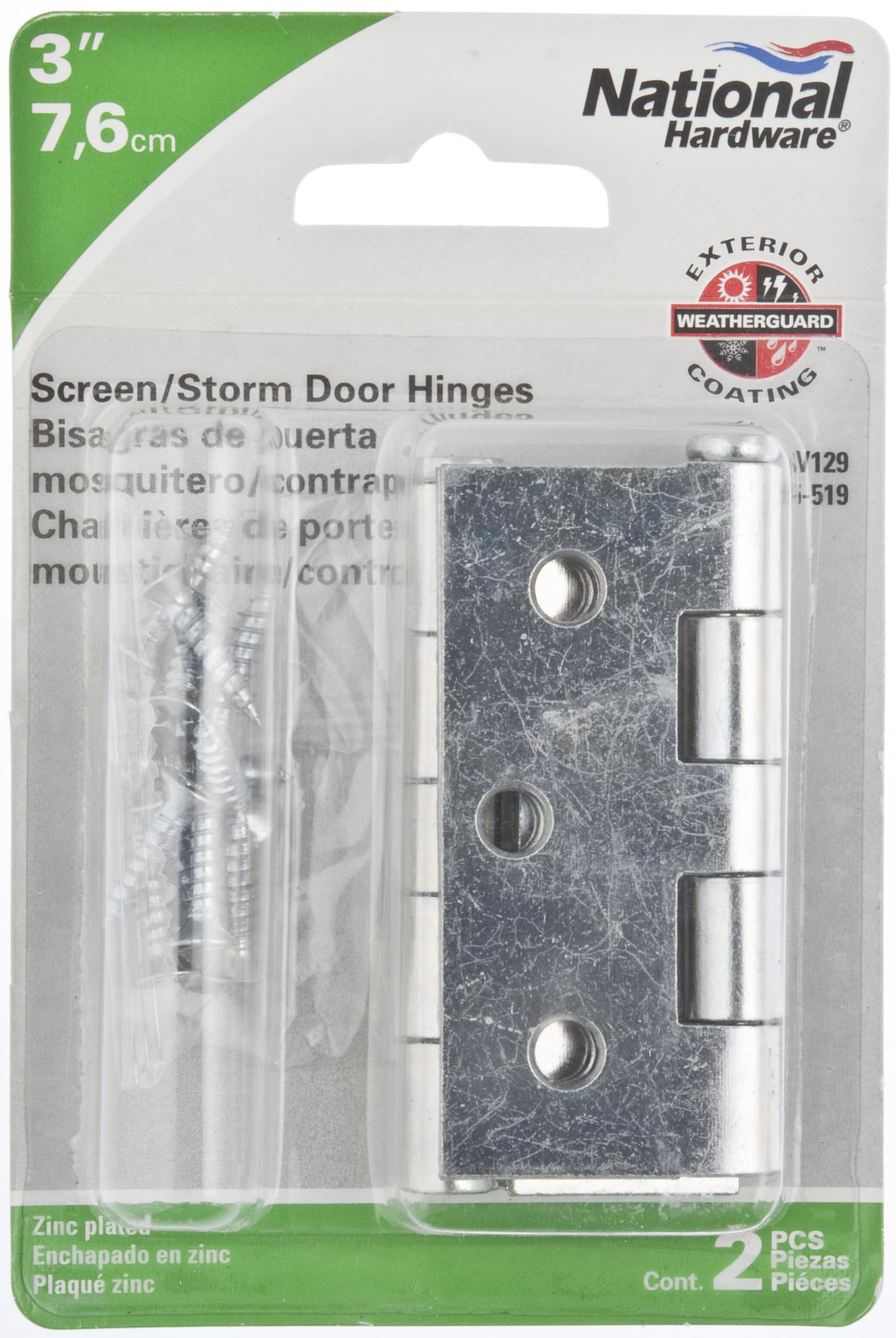 National Hardware N115-519 V129 Screen/Storm Door Hinges in Zinc