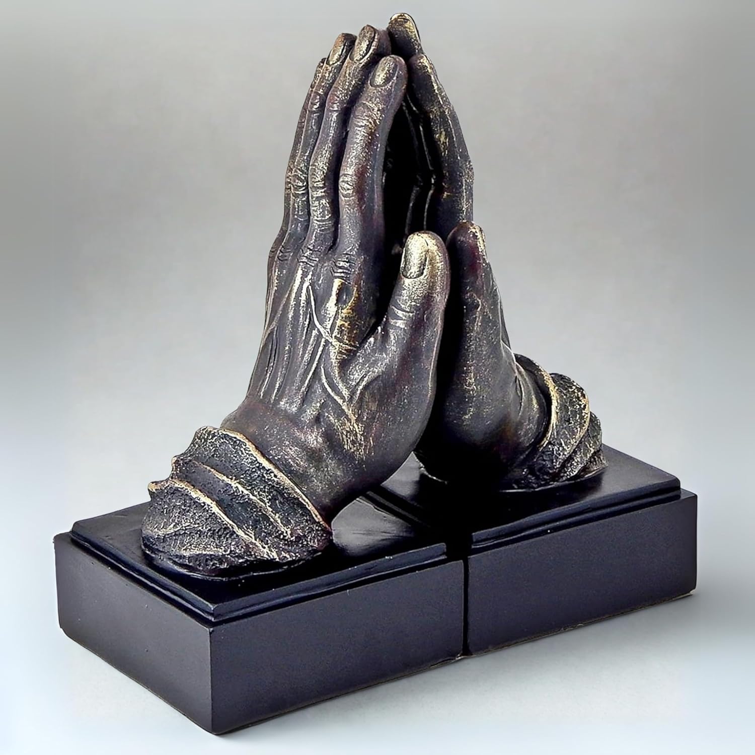 Bellaa 26393 Praying Hands Bookends Inspiring Christian Keepsake Gifts Book Ends 10 inch