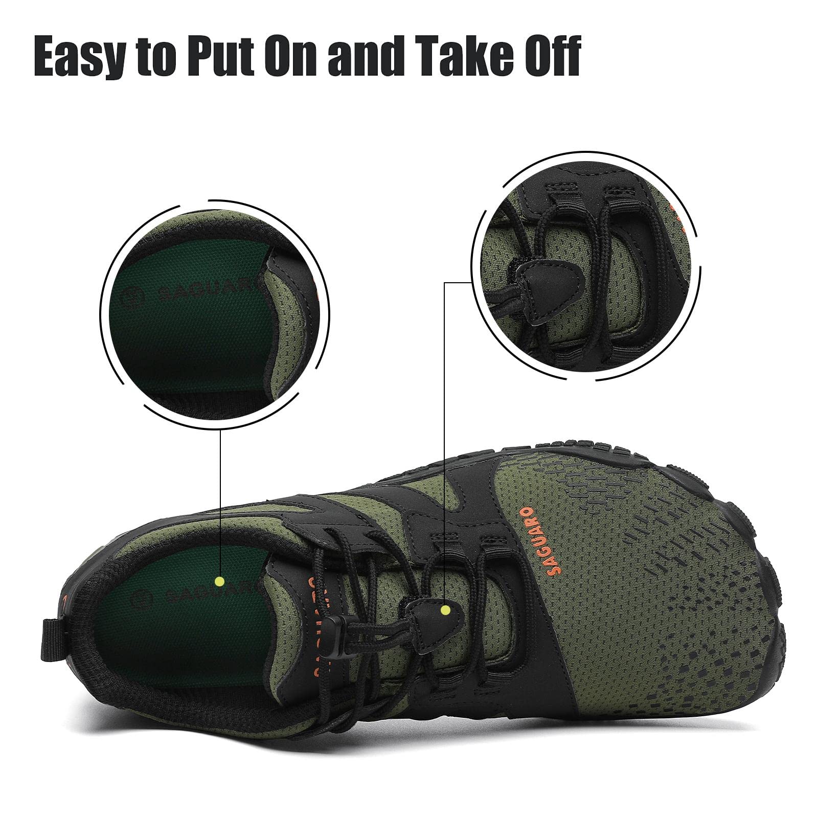SAGUARO Minimaliste Barefoot Scarpe da Corsa Uomo Piedi Nudi Trail Running