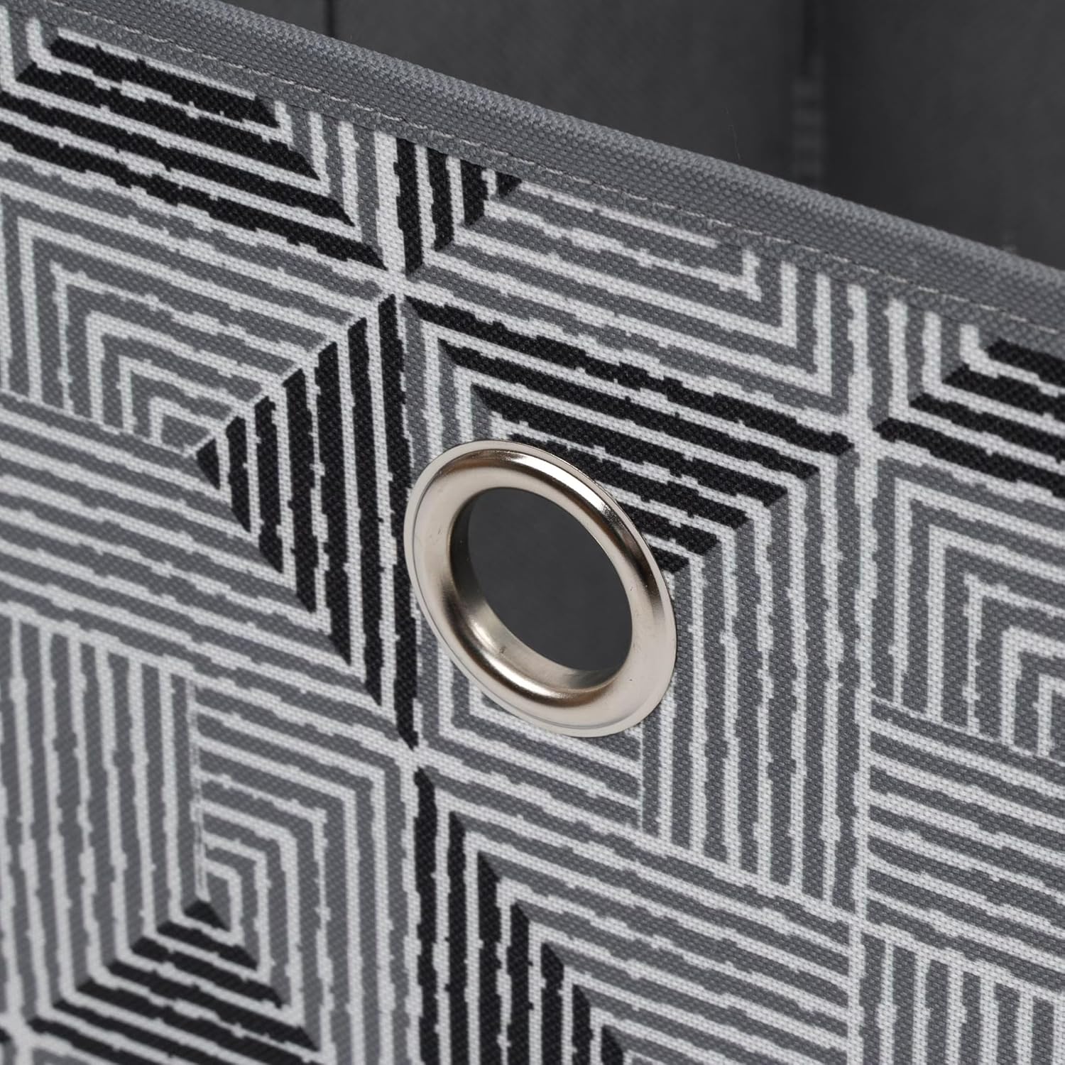 Collapsible Fabric Cube Storage Bins (10.5" x 10.5"), 4 Pack, Black and Gray Geometric