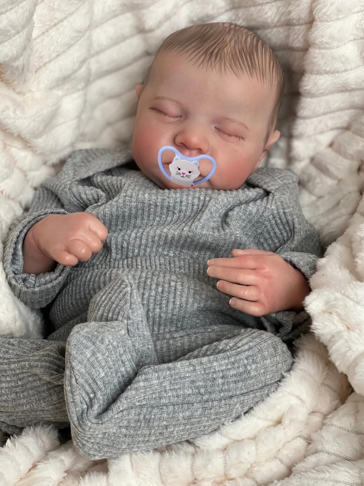MineeQu 19 cali Premie Baby Doll Realistyczna odrodzona laleczka bobas Wykonana z silikonu winylu Pełne ciało Anatomicznie poprawne śpiące Nowonarodzone lalki Dziewczyna Wyglądają jak prawdziwe