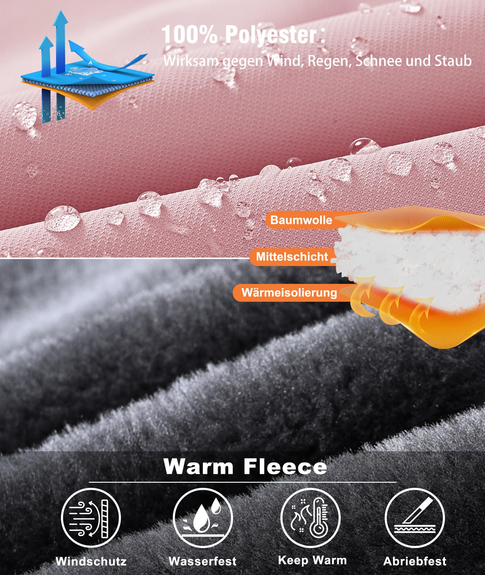 Zoofly Winterjacke Kinder Warm Gefütterte Wasserdicht Skijacke mit Abnehmbar Kapuze